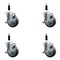 Service Caster 4'' SS Thermoplastic Rubber Swivel 7/8'' Expanding Stem Caster Set with Brake, 4PK SCC-SSEX20S414-TPRB-TLB-78-4 - alternate 1